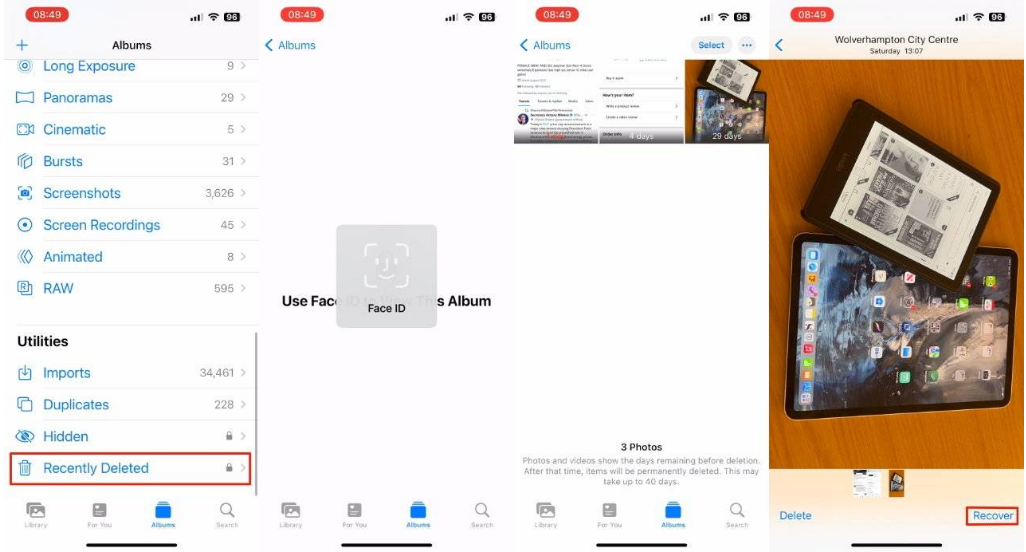 浑源苹果14维修分享 iPhone14 上恢复已删除的照片 