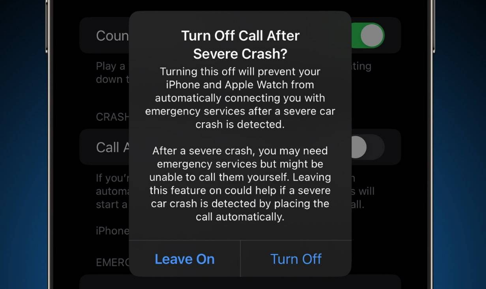 浑源苹果14维修分享 iPhone 14 和 Apple Watch 上关闭崩溃检测 